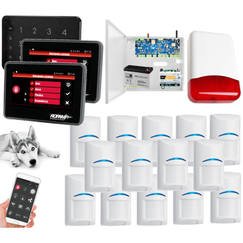 SYSTEM ALARMOWY ROPAM NeoGSM-IP-64 2x TPR-4BS TK-4B + 14 CZUJEK BOSCH PET